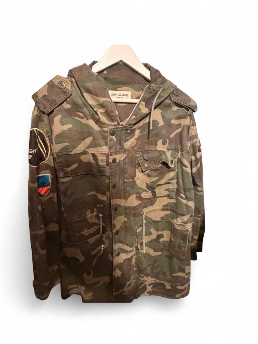 Saint Laurent Paris ss16 Camouflage Hooded Field Jacket